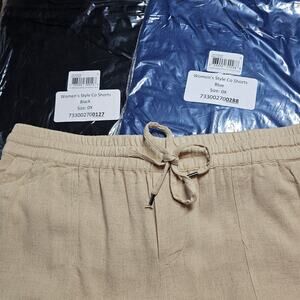 Style & Co Plus Mid-Rise Shorts - Set of 3  - NWT Tan, Black, Blue Size 0X (12W)